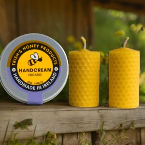 Handcream with Beeswax candles-Trishs Honey Products