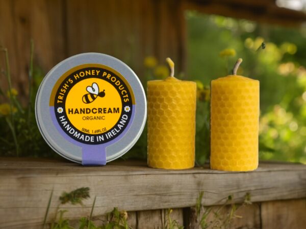 Handcream with Beeswax candles-Trishs Honey Products